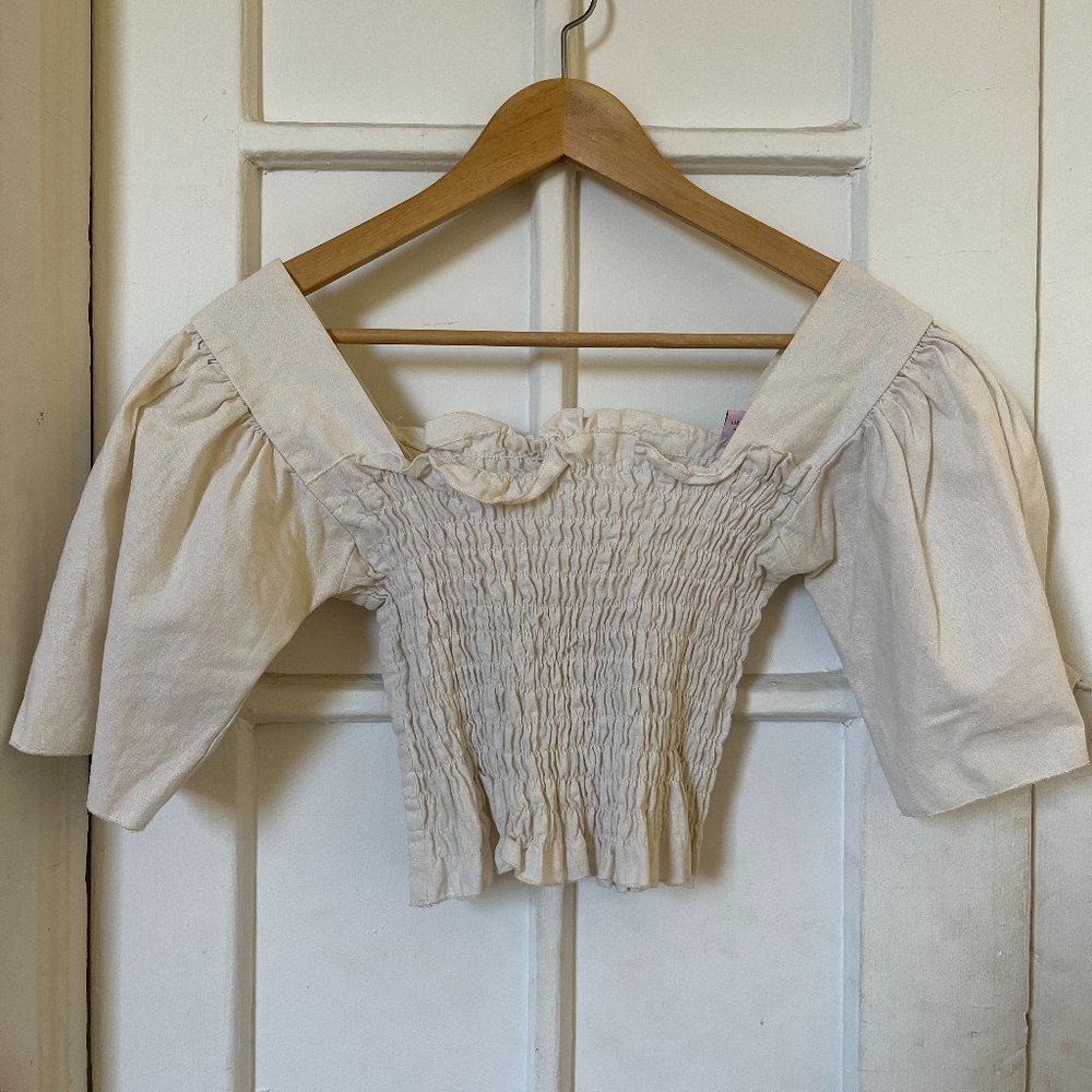 Lisa Says Gah Toni Top Cream Small Ruched